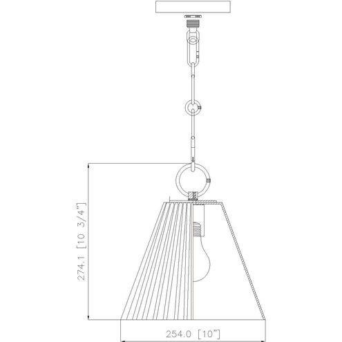 Alaric 1 Light 10 inch Modern Gold Pendant Ceiling Light