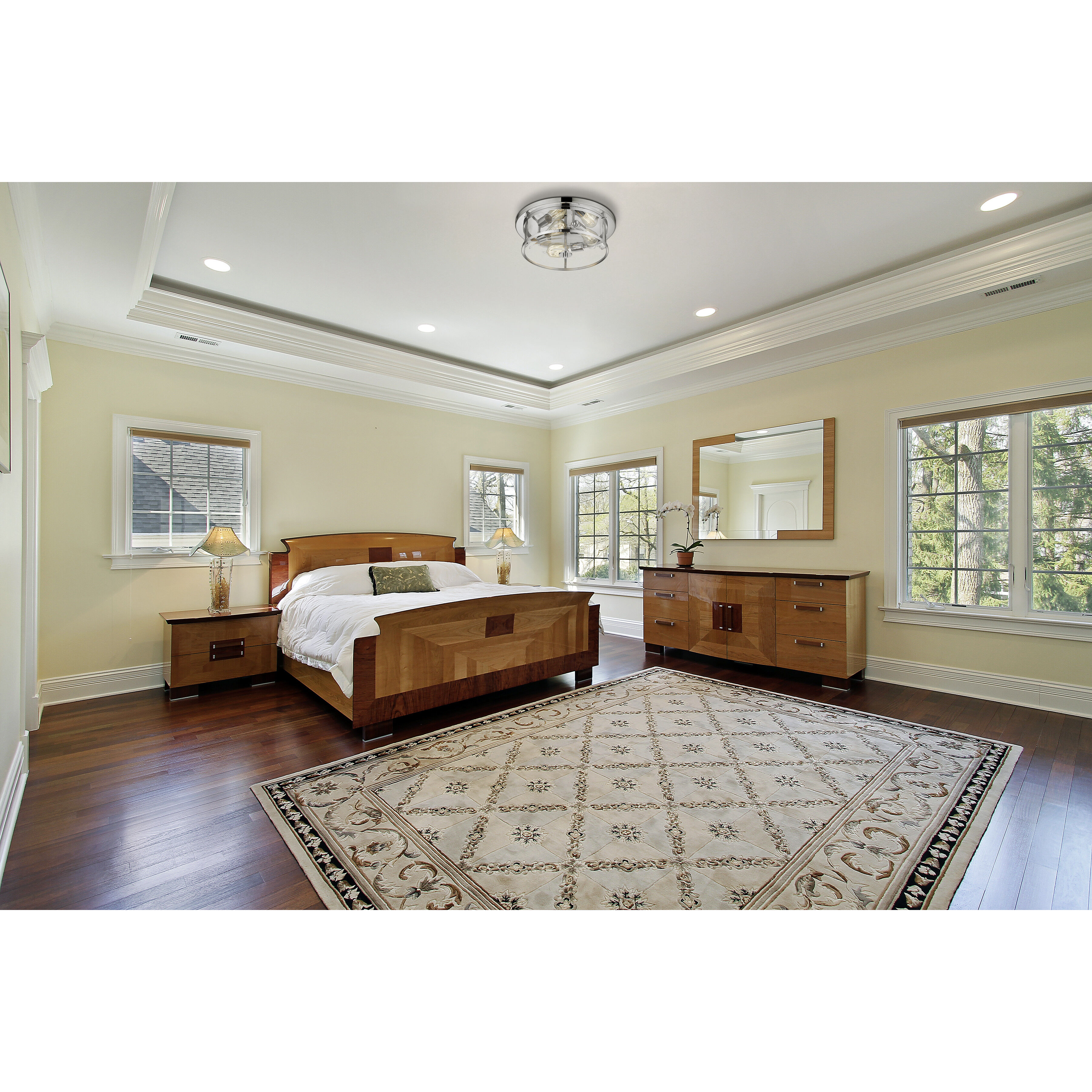 Savannah 3 Light 15.75 inch Chrome Flush Mount Ceiling Light