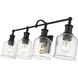 Bryant 4 Light 32 inch Matte Black Vanity Wall Light