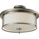 Savannah 3 Light 15.75 inch Brushed Nickel Semi Flush Mount Ceiling Light