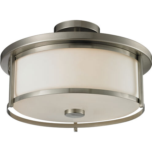 Savannah 3 Light 15.75 inch Brushed Nickel Semi Flush Mount Ceiling Light