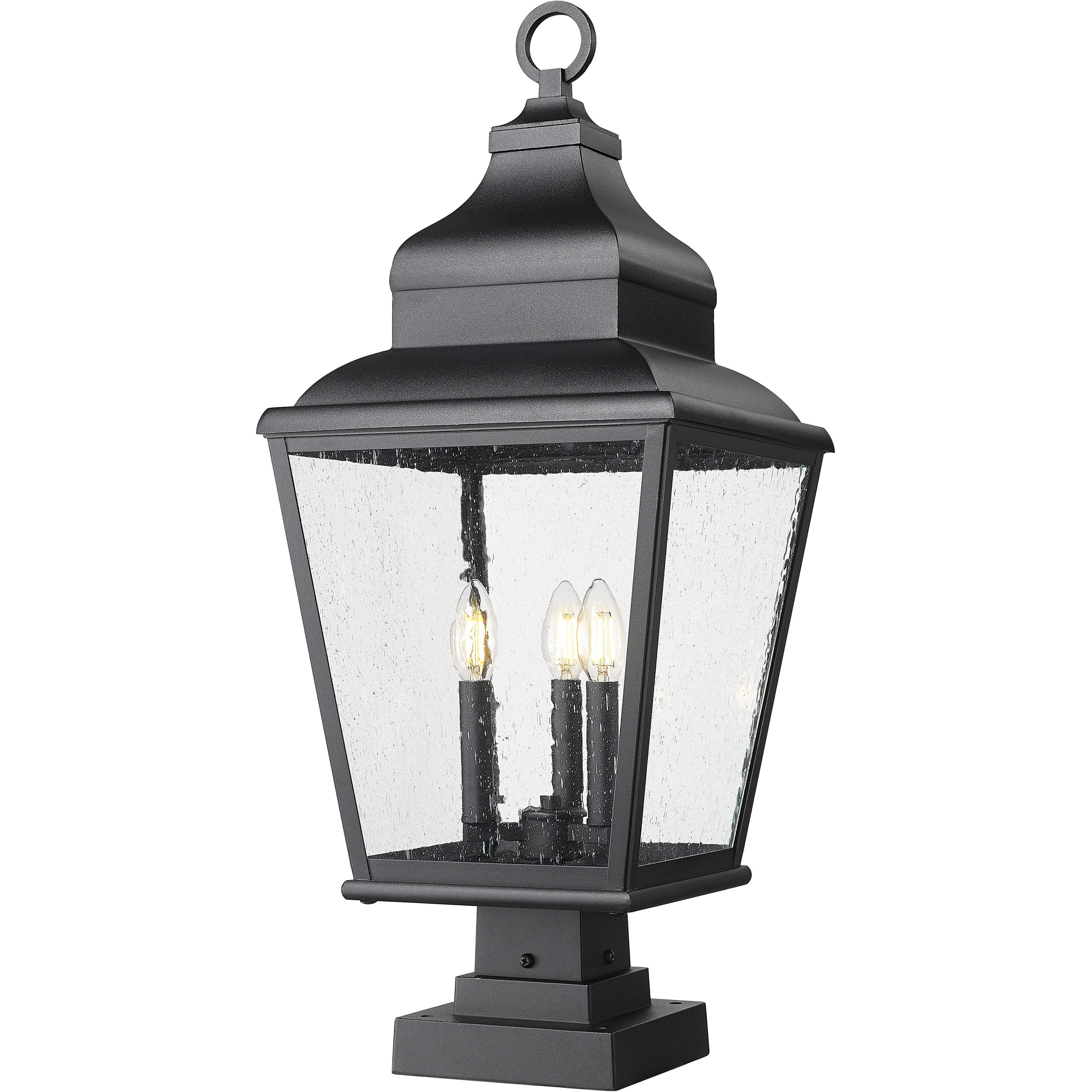 Raphael 3 Light 29.25 inch Sand Black Outdoor Pier Mounted Fixture in Soft Sand Black