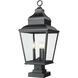 Raphael 3 Light 29.25 inch Sand Black Outdoor Pier Mounted Fixture in Soft Sand Black