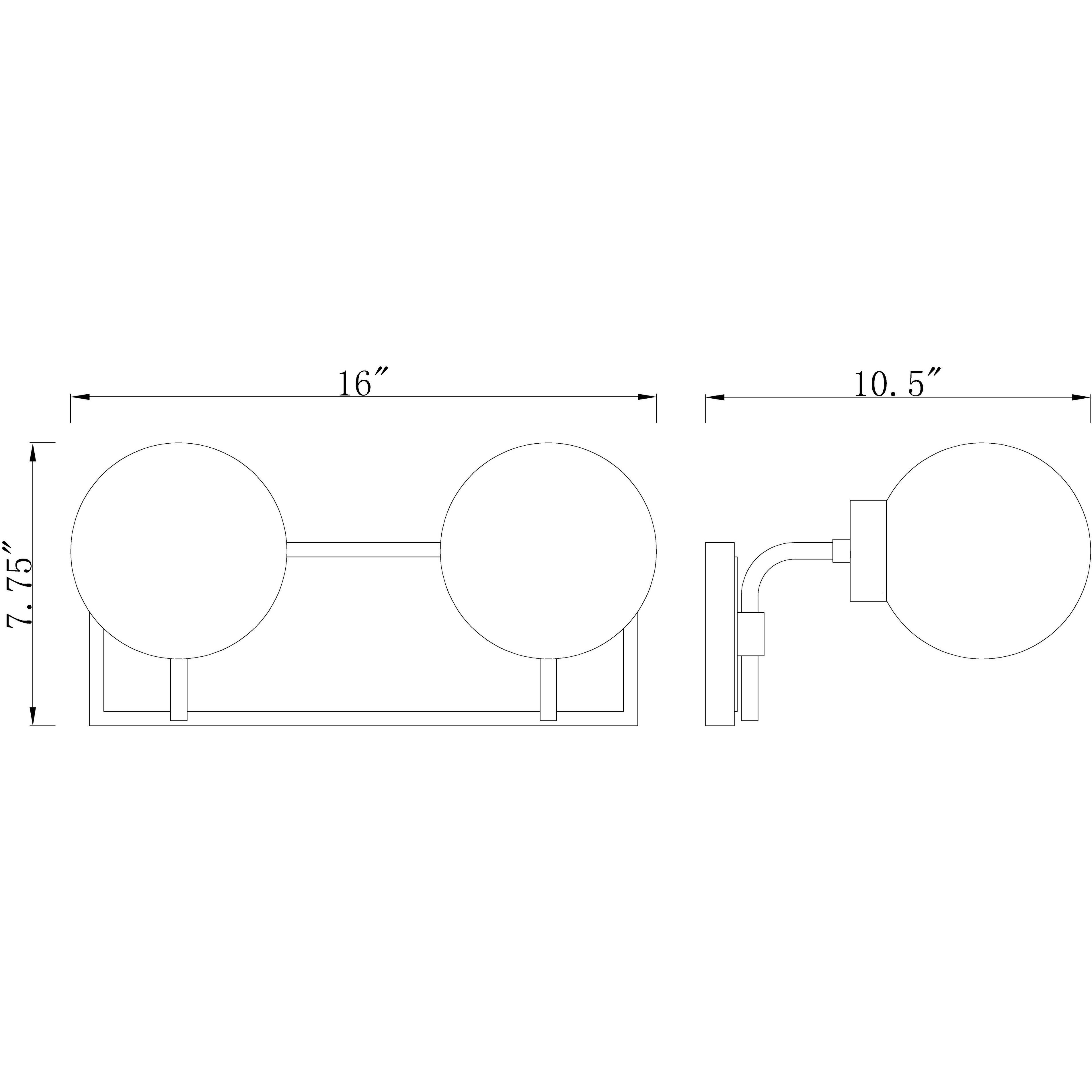 Parsons 2 Light 16 inch Matte Black and Brushed Nickel Vanity Wall Light