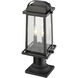 Millworks 2 Light 18.75 inch Black Outdoor Pier Mounted Fixture in 5.25