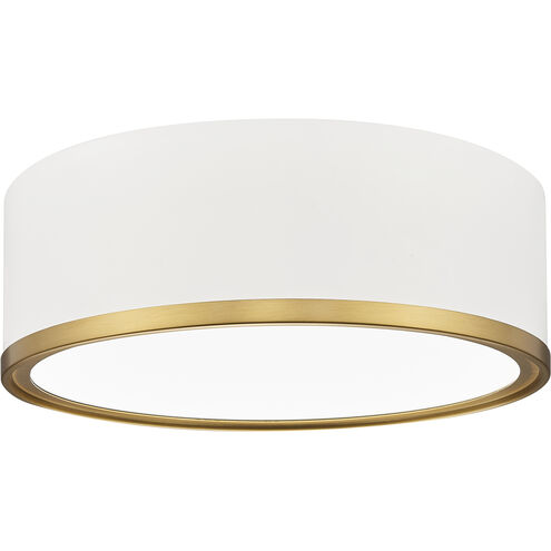 Bradley LED 12.25 inch Matte White and Modern Gold Flush Mount Ceiling Light