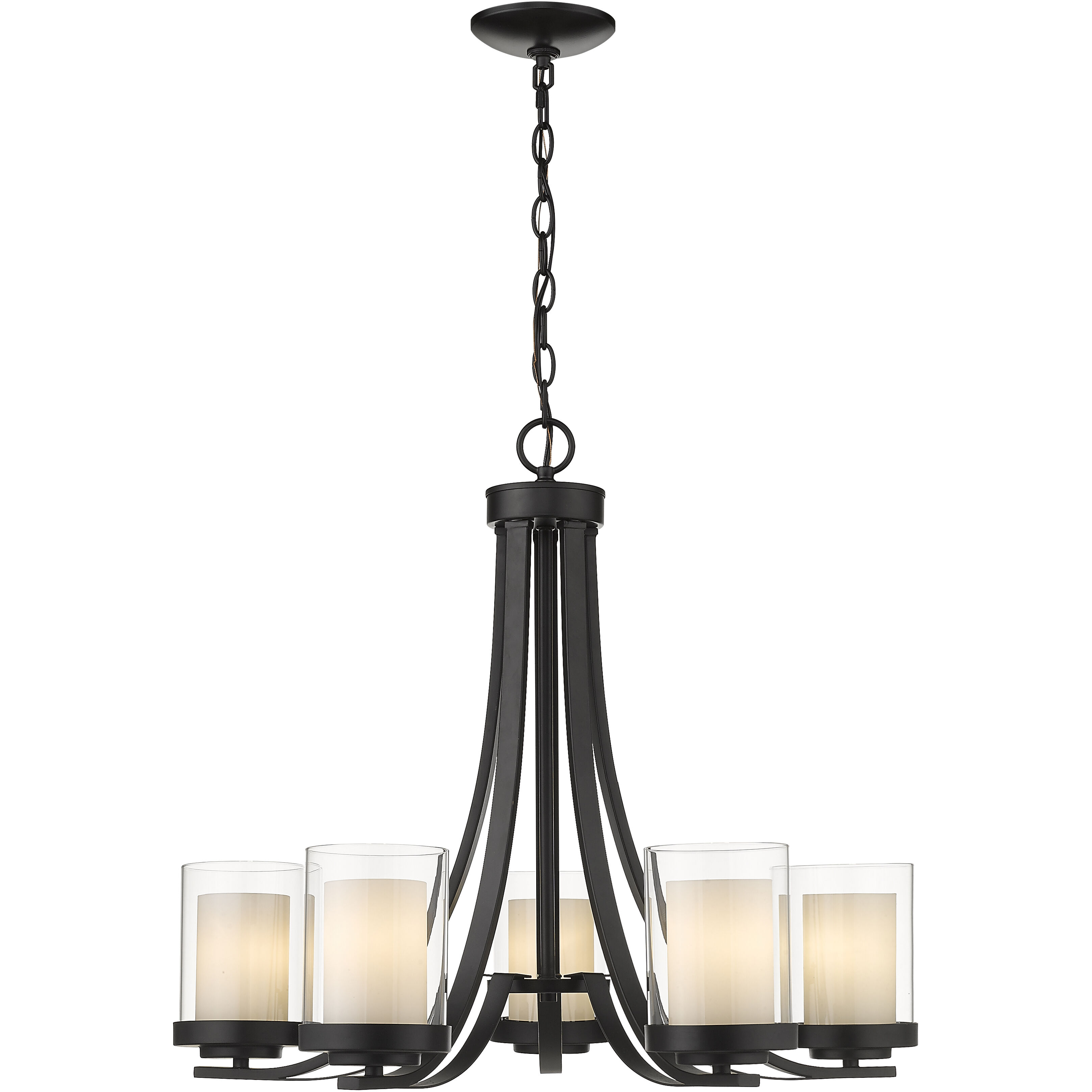 Willow 5 Light 25.25 inch Matte Black Chandelier Ceiling Light