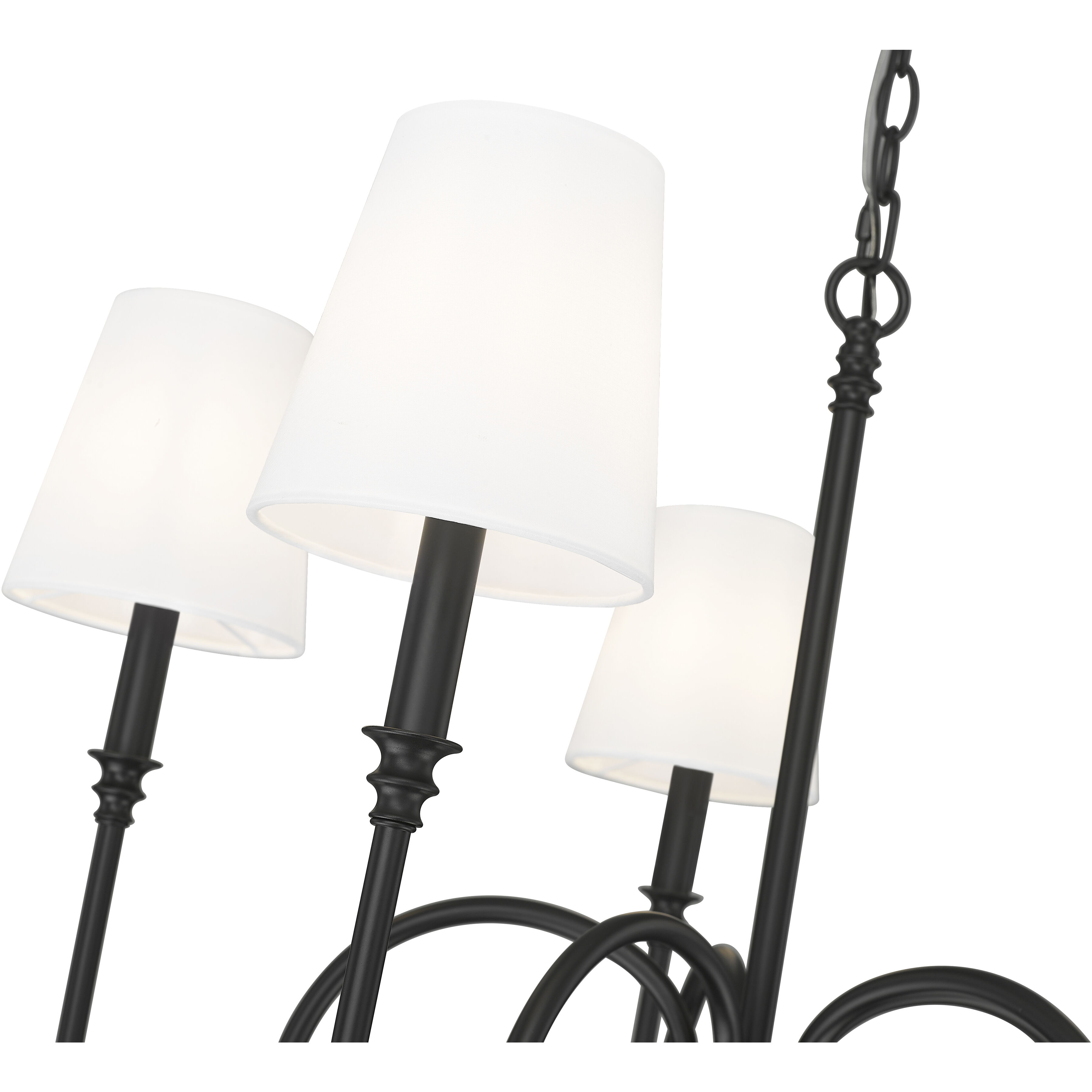 Jisele 5 Light 30 inch Matte Black Chandelier Ceiling Light