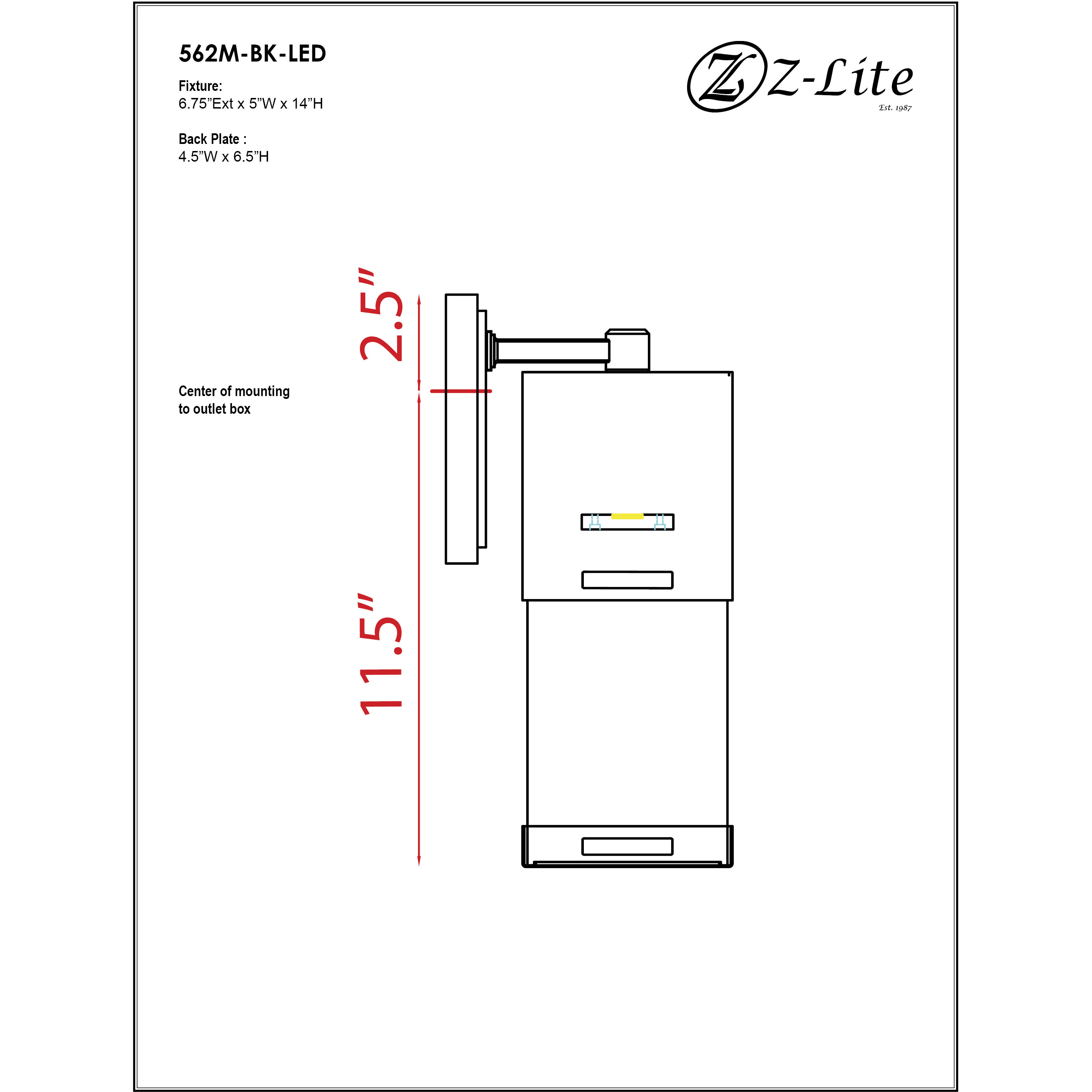 Lestat Outdoor Wall Light in Black, 3.21