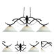 Phoenix 3 Light 54 inch Bronze Billiard Ceiling Light in White Mottle Glass