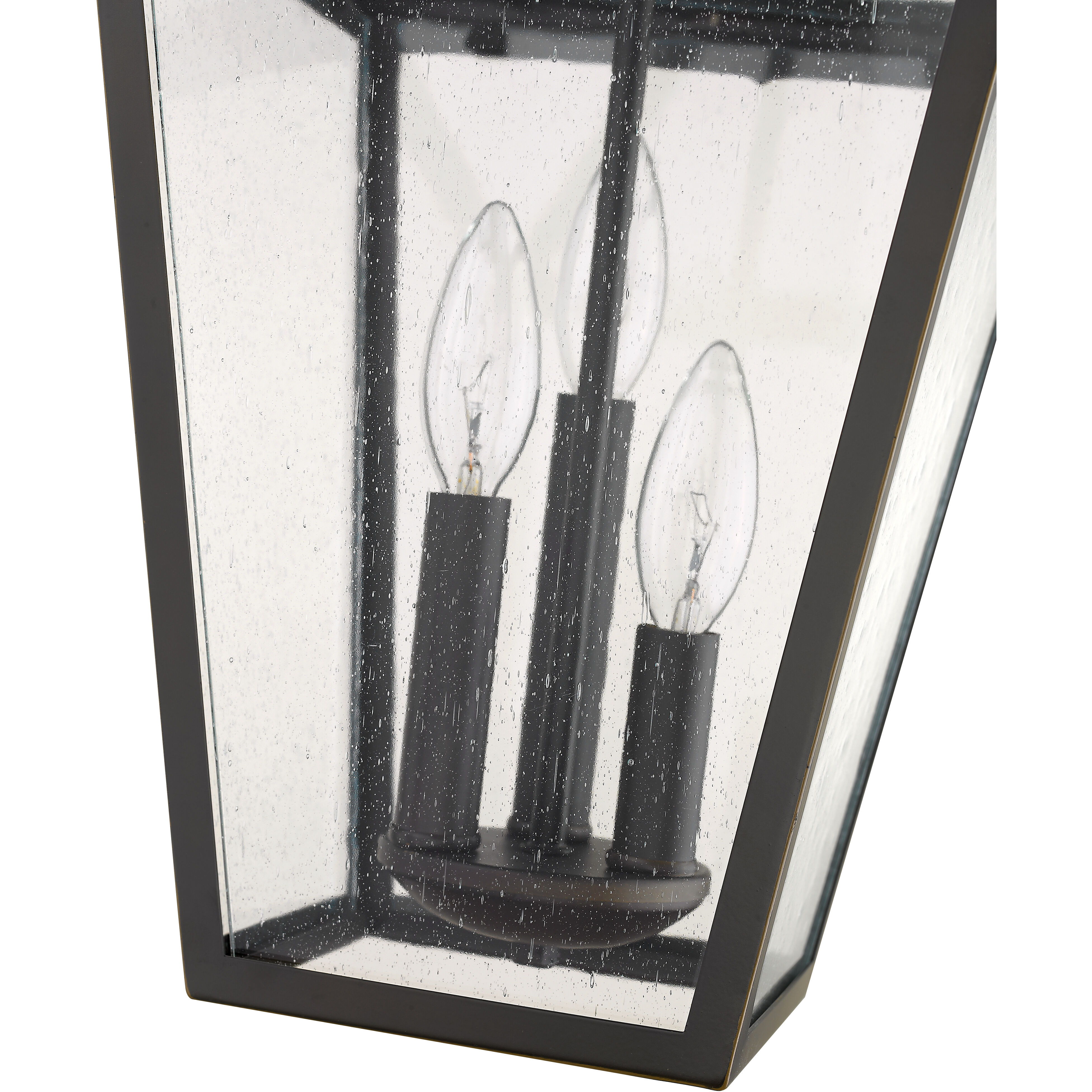 Talbot 3 Light 10 inch Oil Rubbed Bronze Outdoor Chain Mount Ceiling Fixture in Seedy Glass