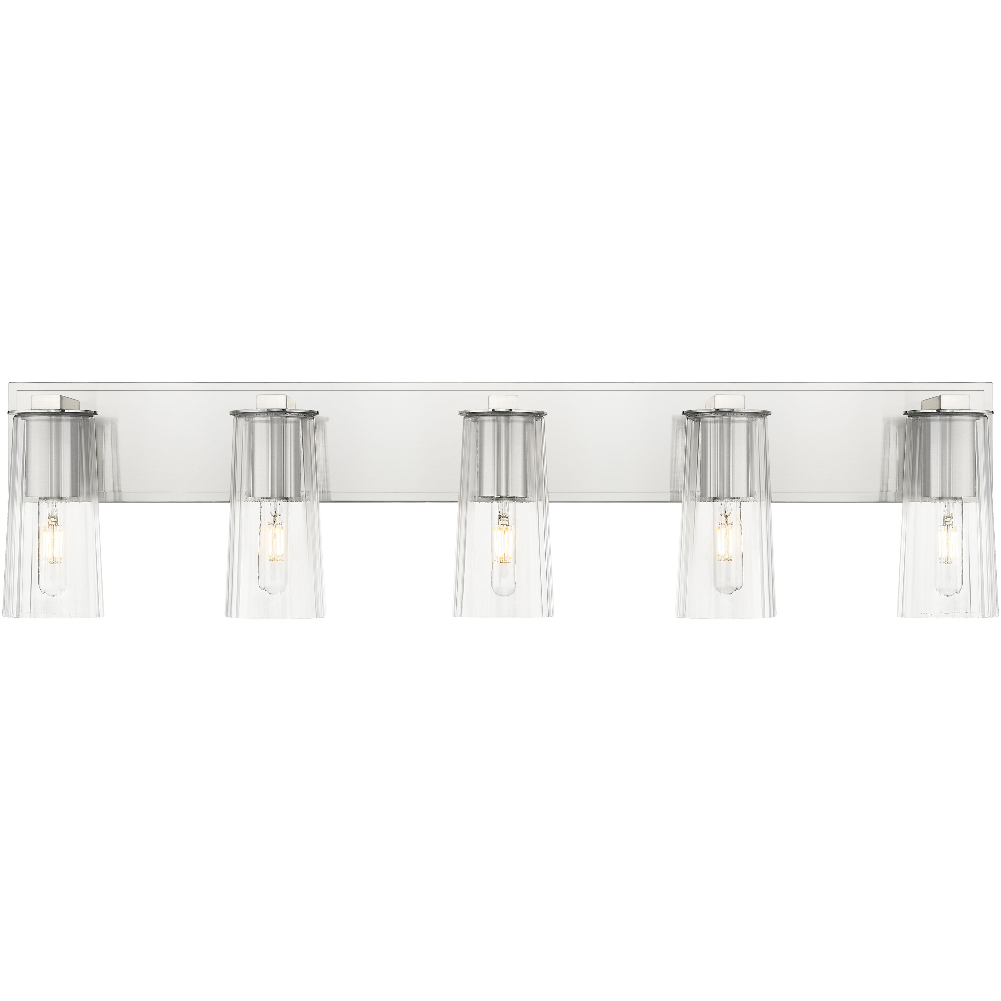 Titus 5 Light 40 inch Brushed Nickel Bath Vanity Light Wall Light