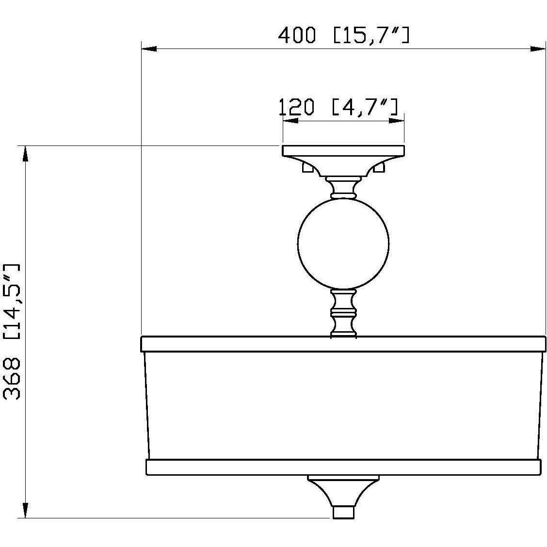 Cosmopolitan 3 Light 15.75 inch Matte Black Semi Flush Mount Ceiling Light
