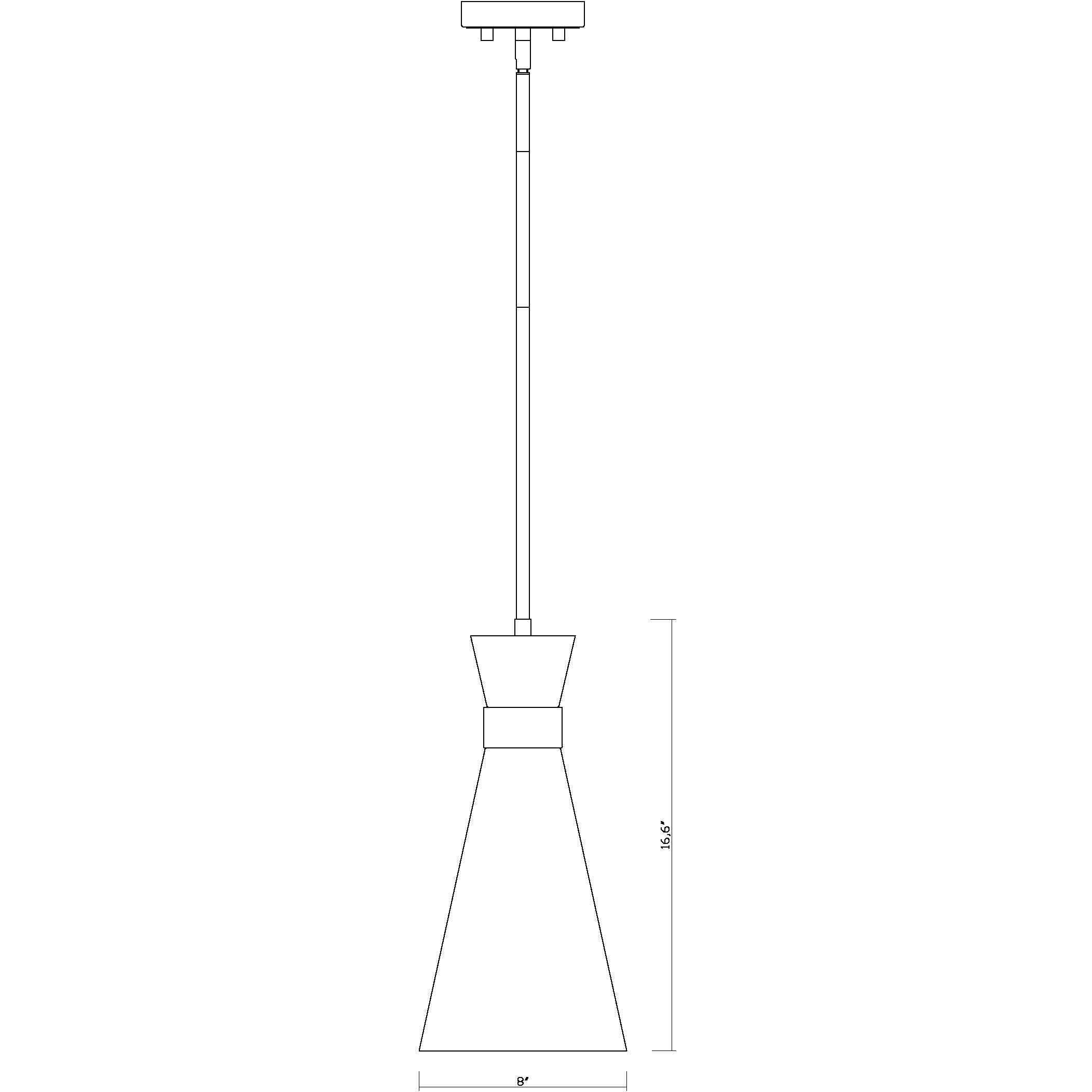 Soriano 1 Light 8 inch Matte Black and Brushed Nickel Pendant Ceiling Light