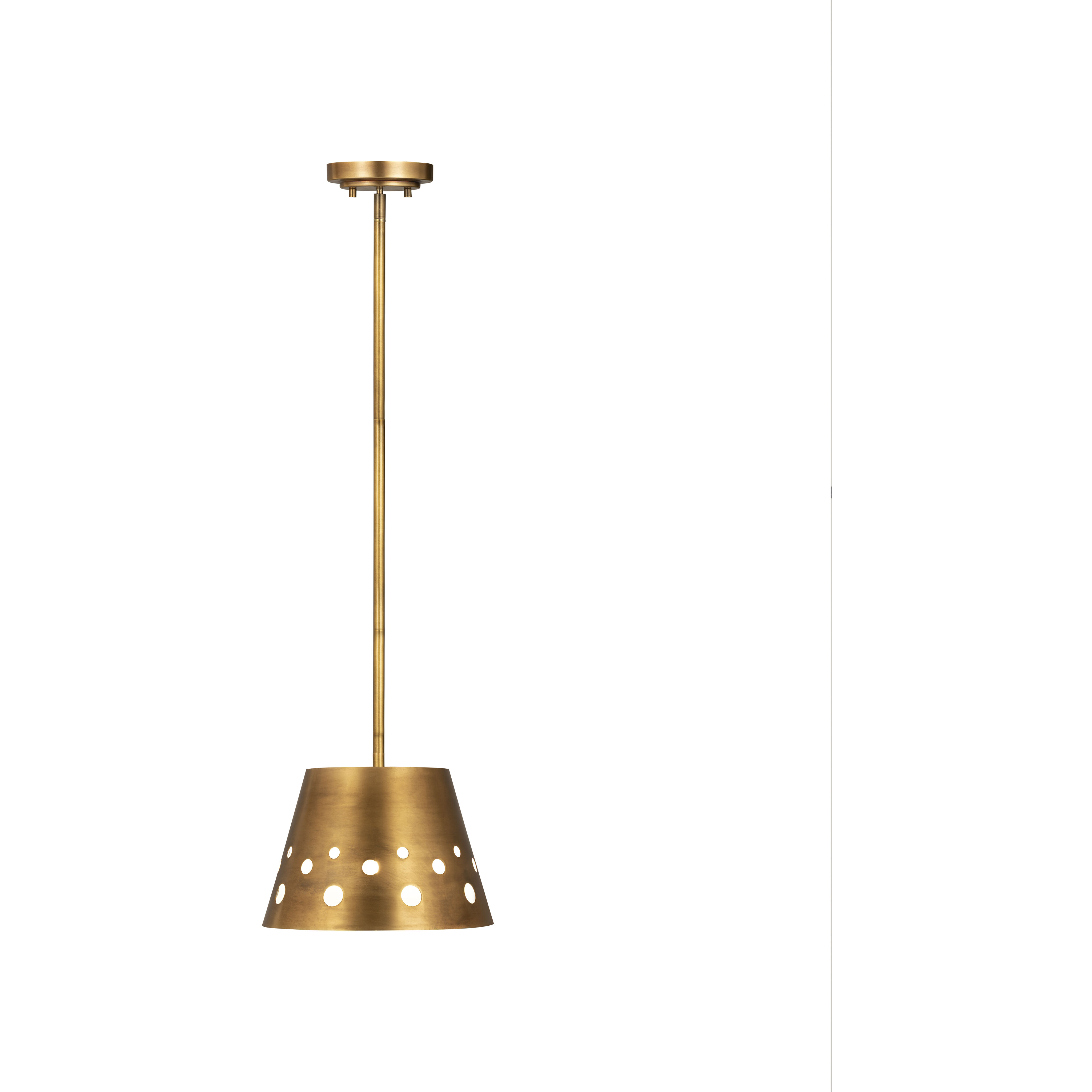 Katie 1 Light 12 inch Rubbed Brass Pendant Ceiling Light