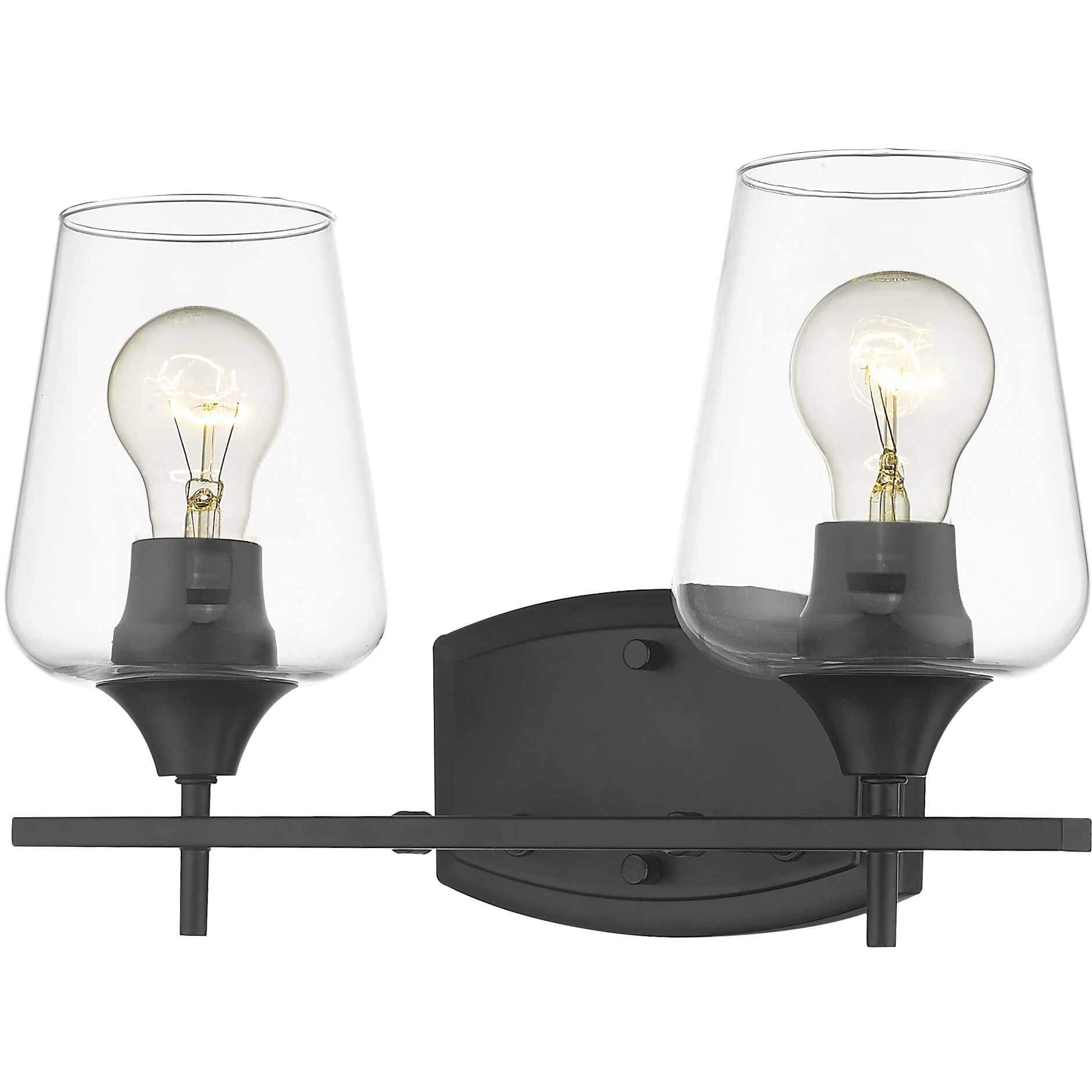 Joliet 2 Light 15 inch Matte Black Vanity Wall Light