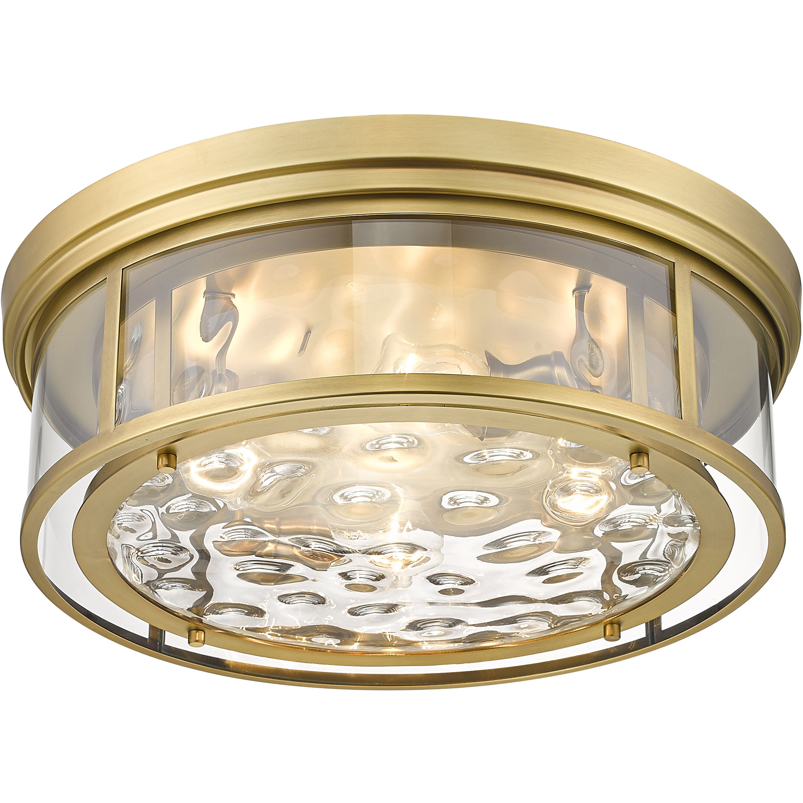 Clarion 4 Light 20.75 inch Rubbed Brass Flush Mount Ceiling Light in Rubbed Bronze