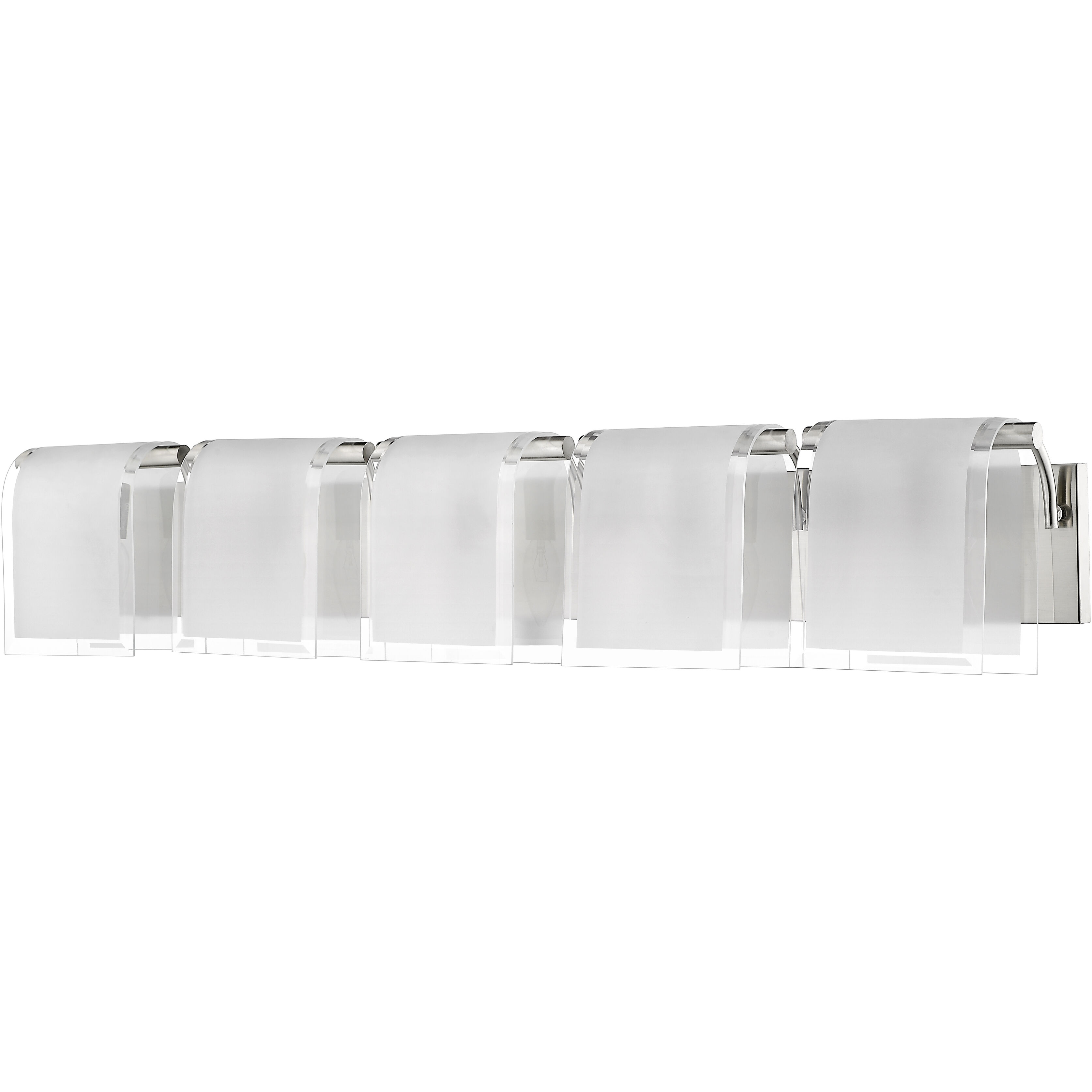 Zephyr 5 Light 38.4 inch Brushed Nickel Vanity Wall Light