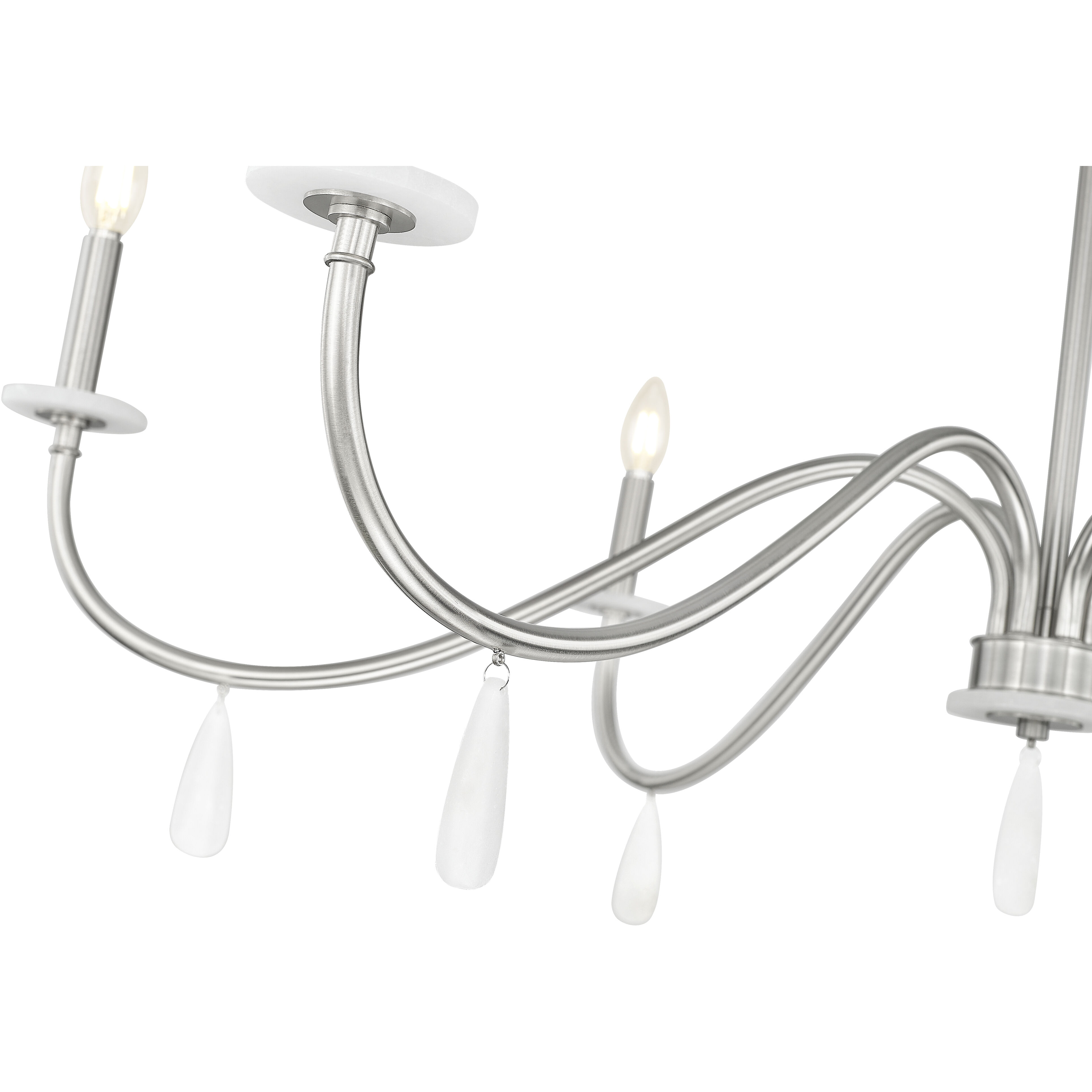 Toussant 6 Light 45 inch Brushed Nickel Chandelier Ceiling Light