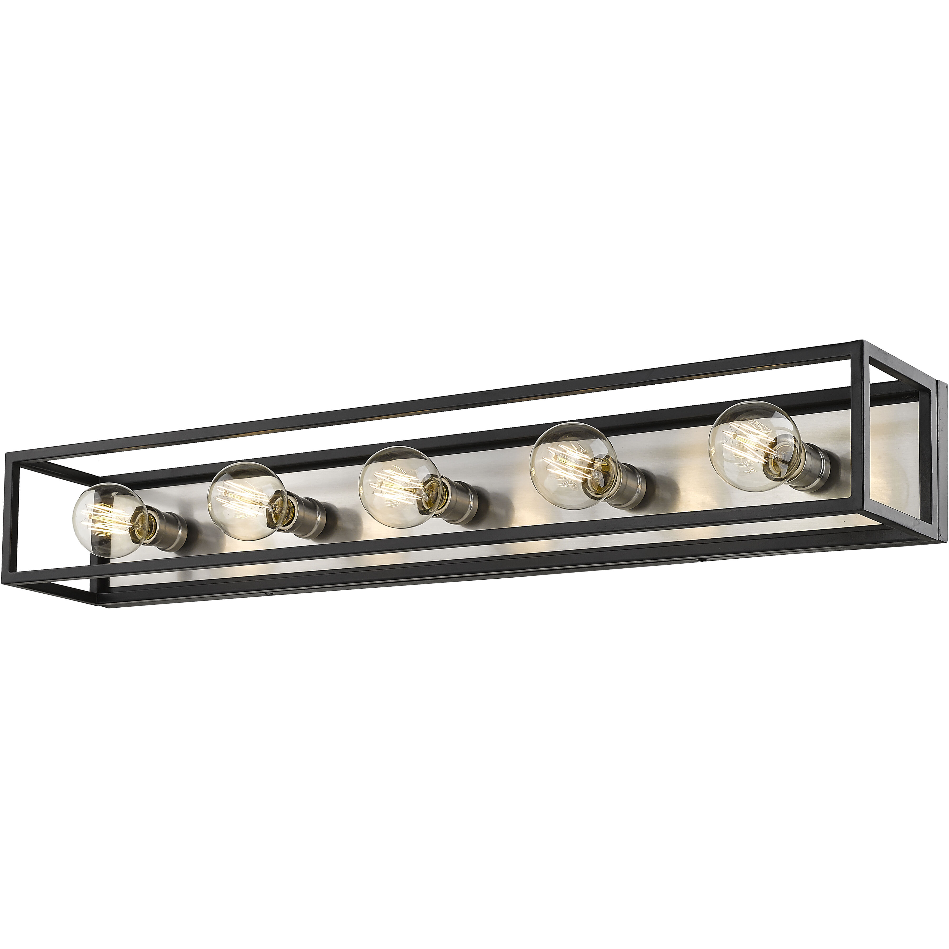 Kube 5 Light 39.5 inch Matte Black and Brushed Nickel Vanity Wall Light