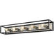 Kube 5 Light 39.5 inch Matte Black and Brushed Nickel Vanity Wall Light
