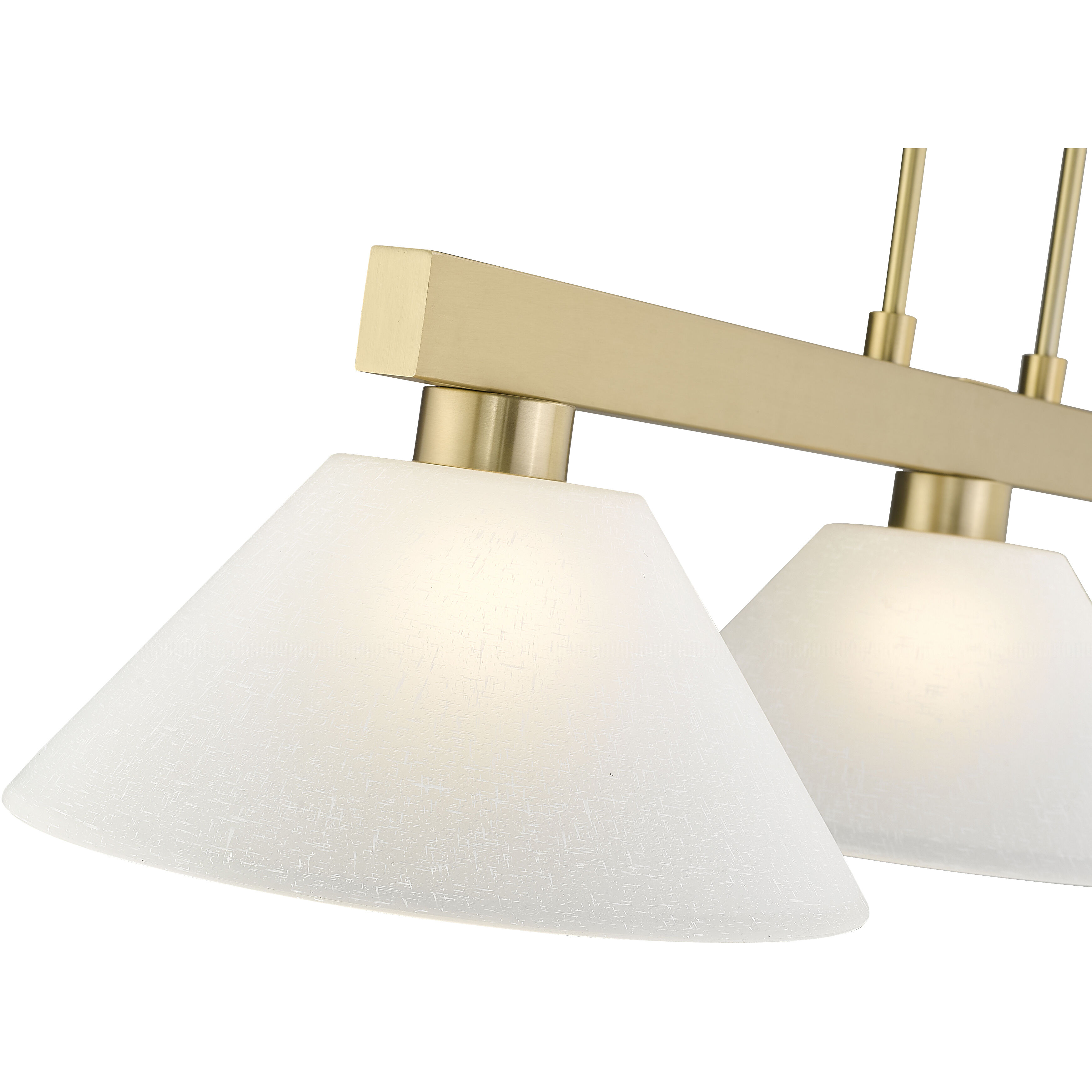Cobalt 3 Light 49.5 inch Modern Gold Billiard Light Ceiling Light in White Linen Glass