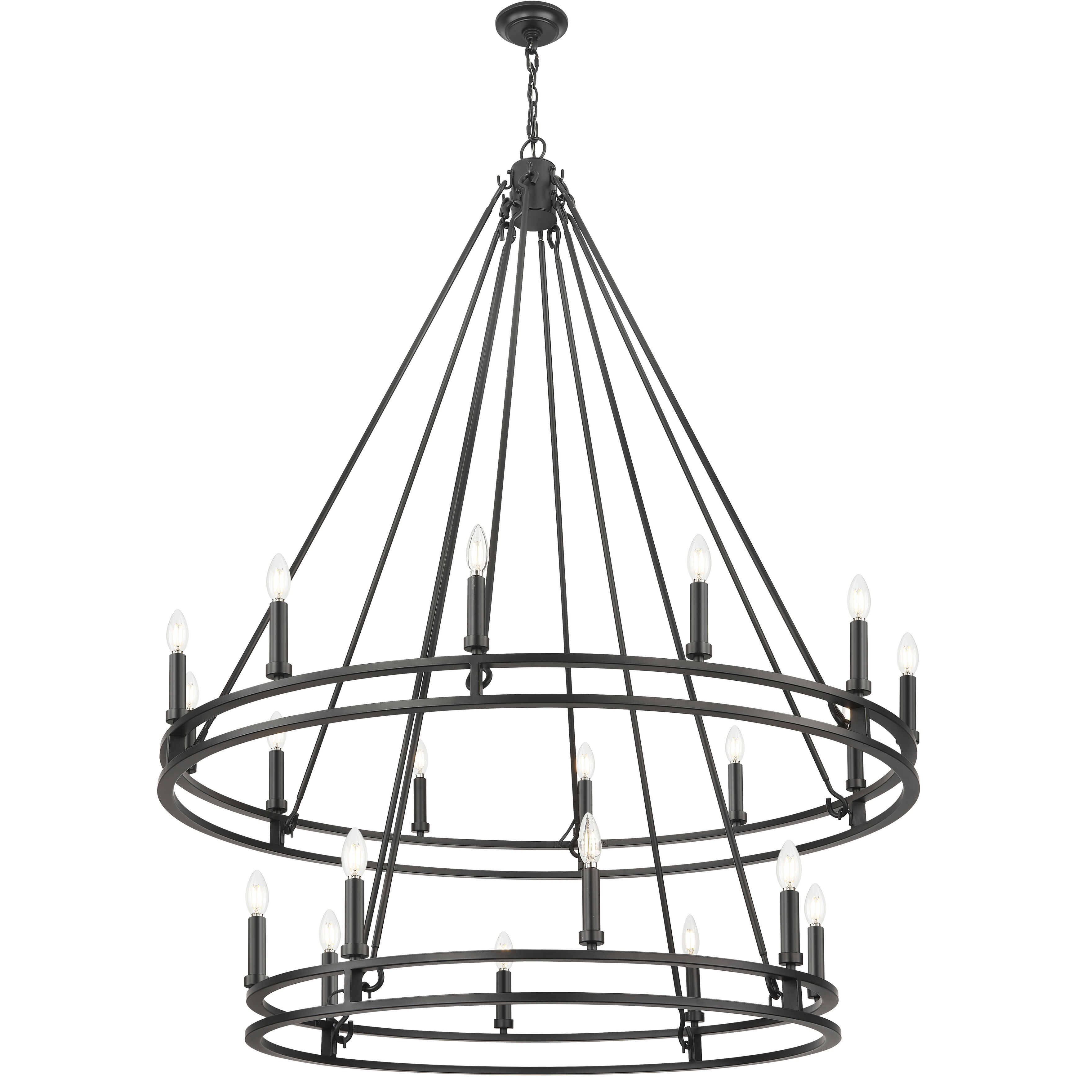 Dennison 20 Light 47.5 inch Matte Black Chandelier Ceiling Light