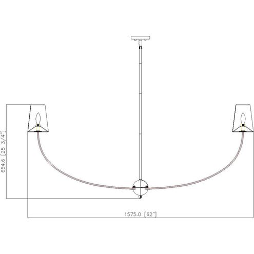 Shannon 6 Light 62 inch Matte Black Chandelier Ceiling Light