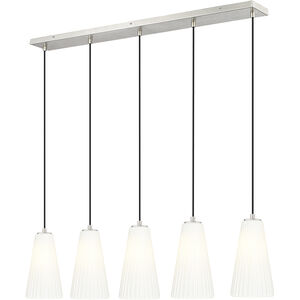 Farrell 5 Light 42 inch Brushed Nickel Linear Chandelier Ceiling Light