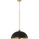 Landry 1 Light 20 inch Matte Black and Rubbed Brass Pendant Ceiling Light