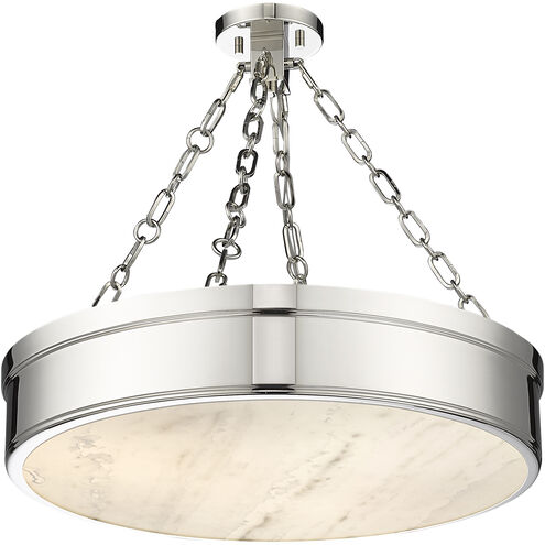 Anders LED 22 inch Polished Nickel Semi Flush Mount Ceiling Light