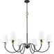 Claudelle 6 Light 46 inch Matte Black and Modern Gold Chandelier Ceiling Light