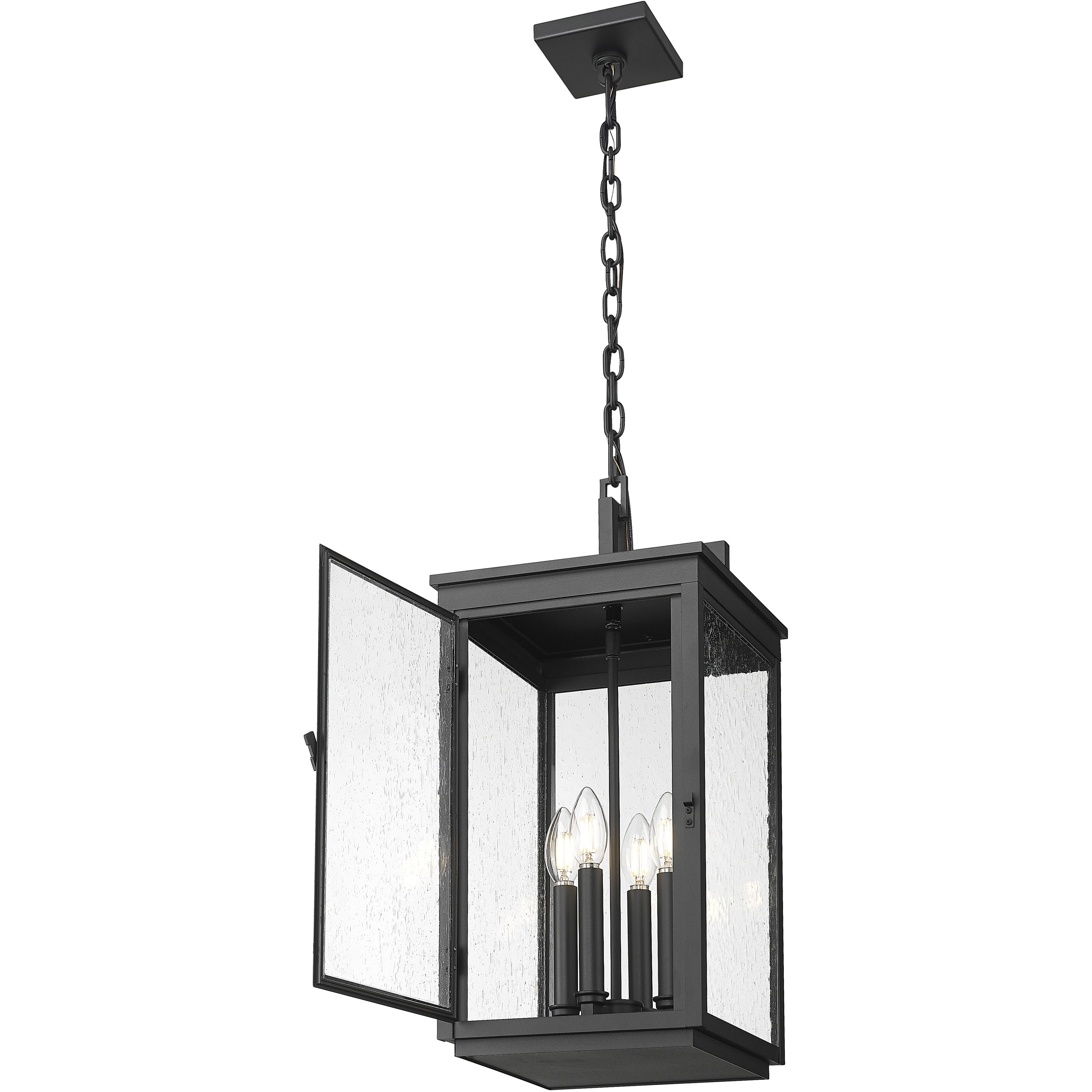 Hartwell 4 Light 10 inch Sand Black Outdoor Chain Mount Ceiling Fixture