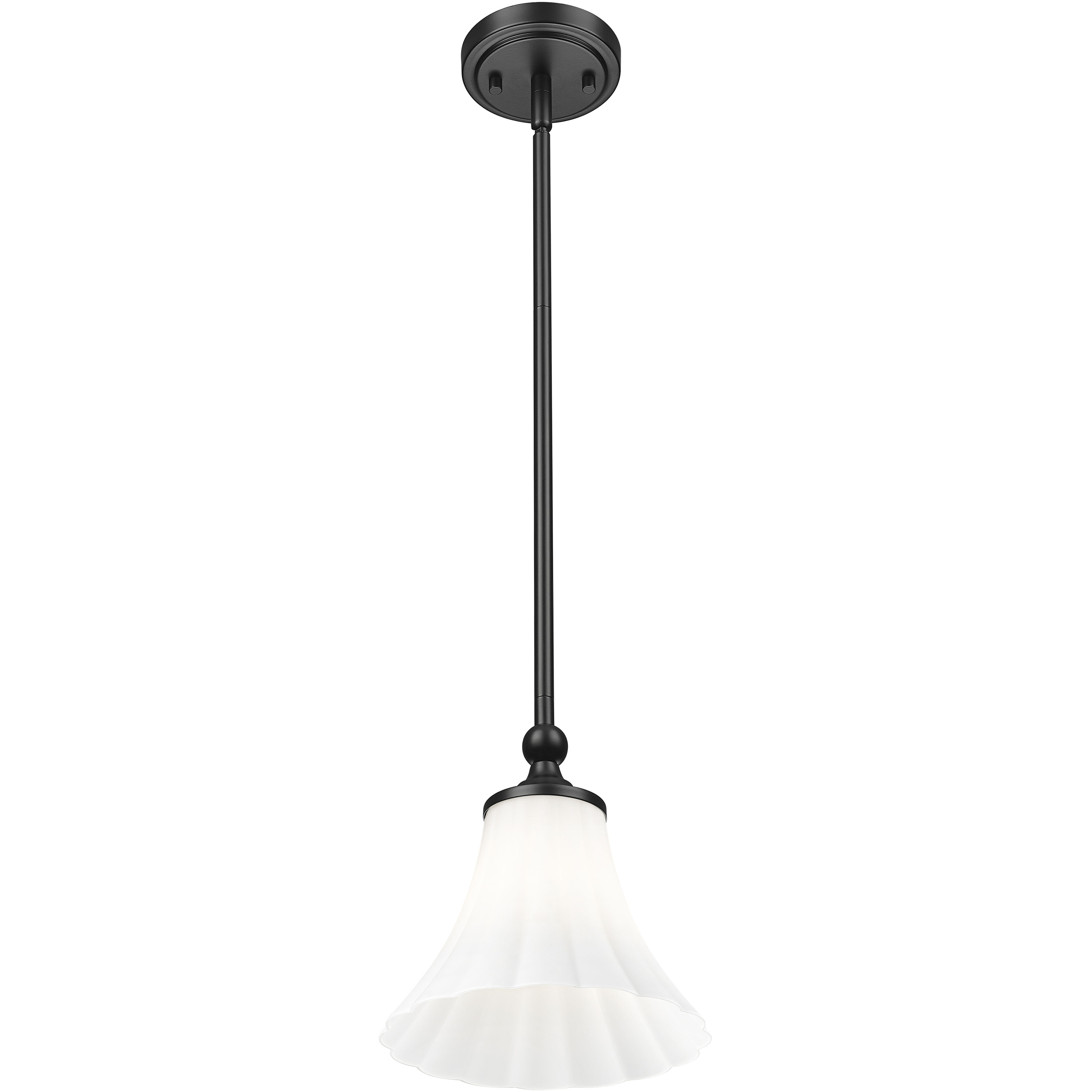Fleur 1 Light 8 inch Matte Black Pendant Ceiling Light