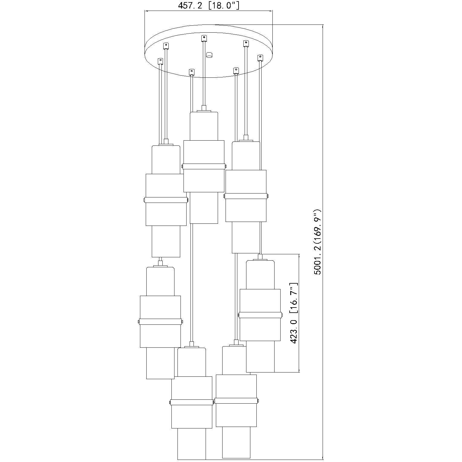Cayden 7 Light 18 inch Modern Gold Chandelier Ceiling Light