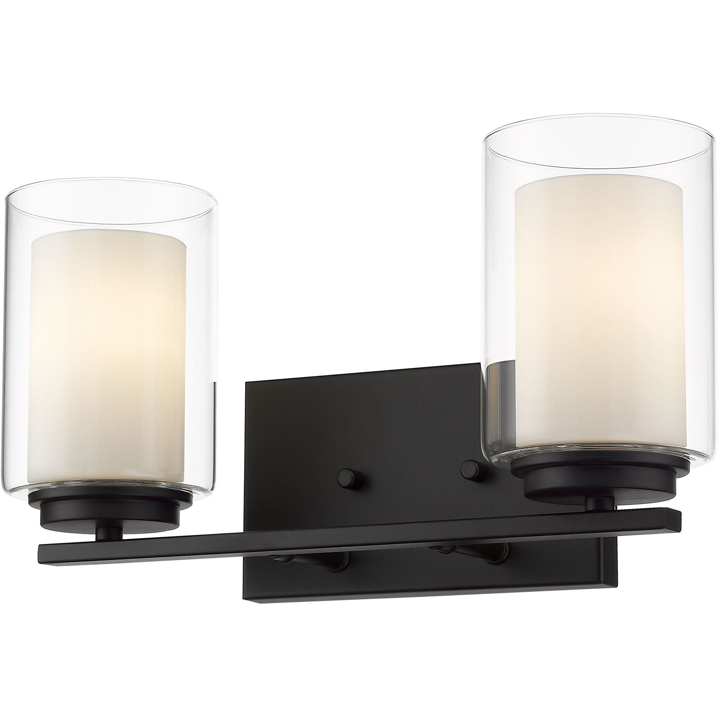 Willow 2 Light 15 inch Matte Black Vanity Wall Light