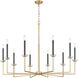 Gaultier 10 Light 44.75 inch Mondern Gold Chandelier Ceiling Light in Modern Gold