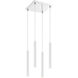 Forest LED 9.5 inch Chrome Chandelier Ceiling Light in Matte White Steel