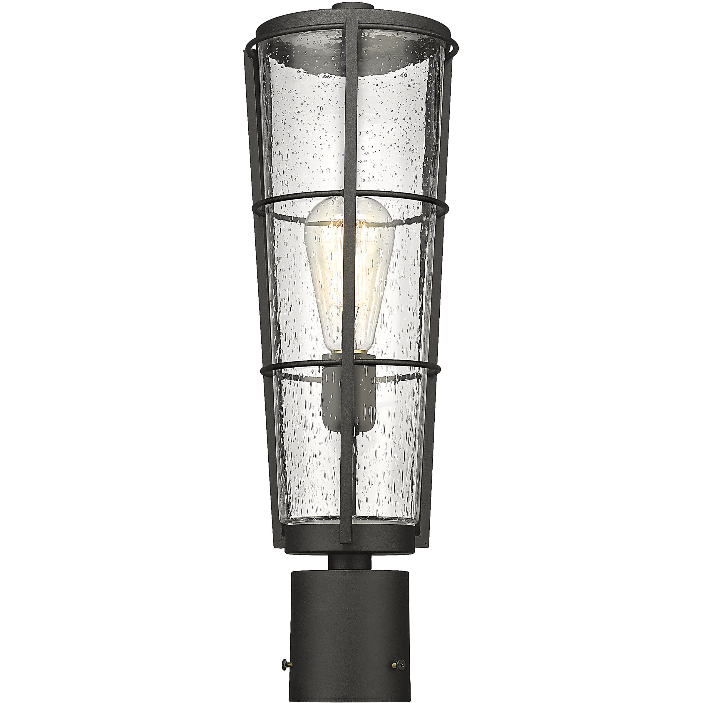 Helix 1 Light 19.5 inch Black Outdoor Post Mount Fixture