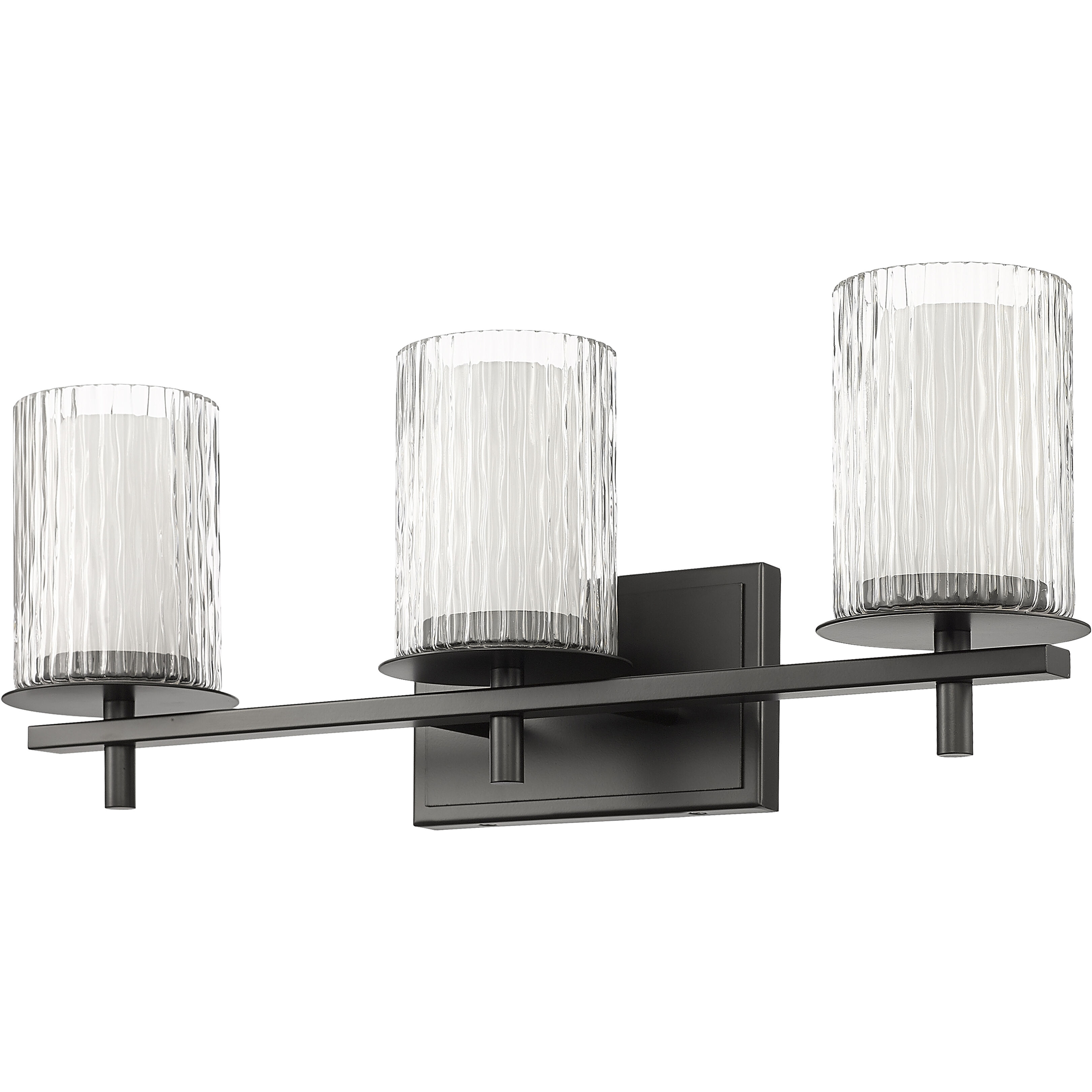 Grayson 3 Light 23 inch Matte Black Vanity Wall Light