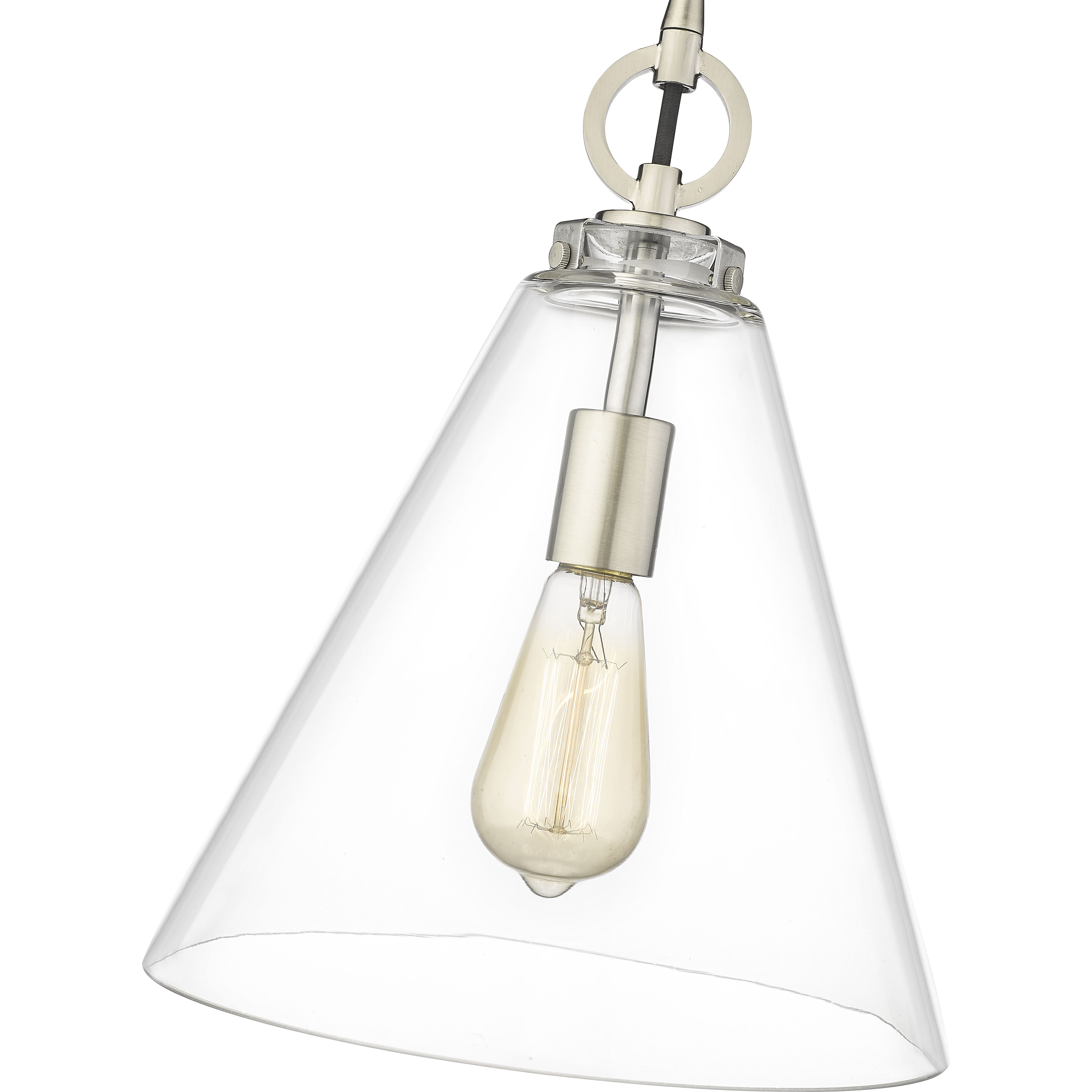 Harper 1 Light 11.5 inch Brushed Nickel Pendant Ceiling Light