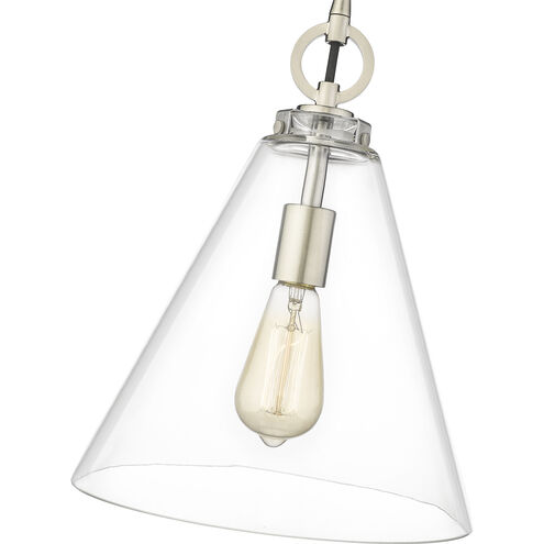 Harper 1 Light 11.5 inch Brushed Nickel Pendant Ceiling Light