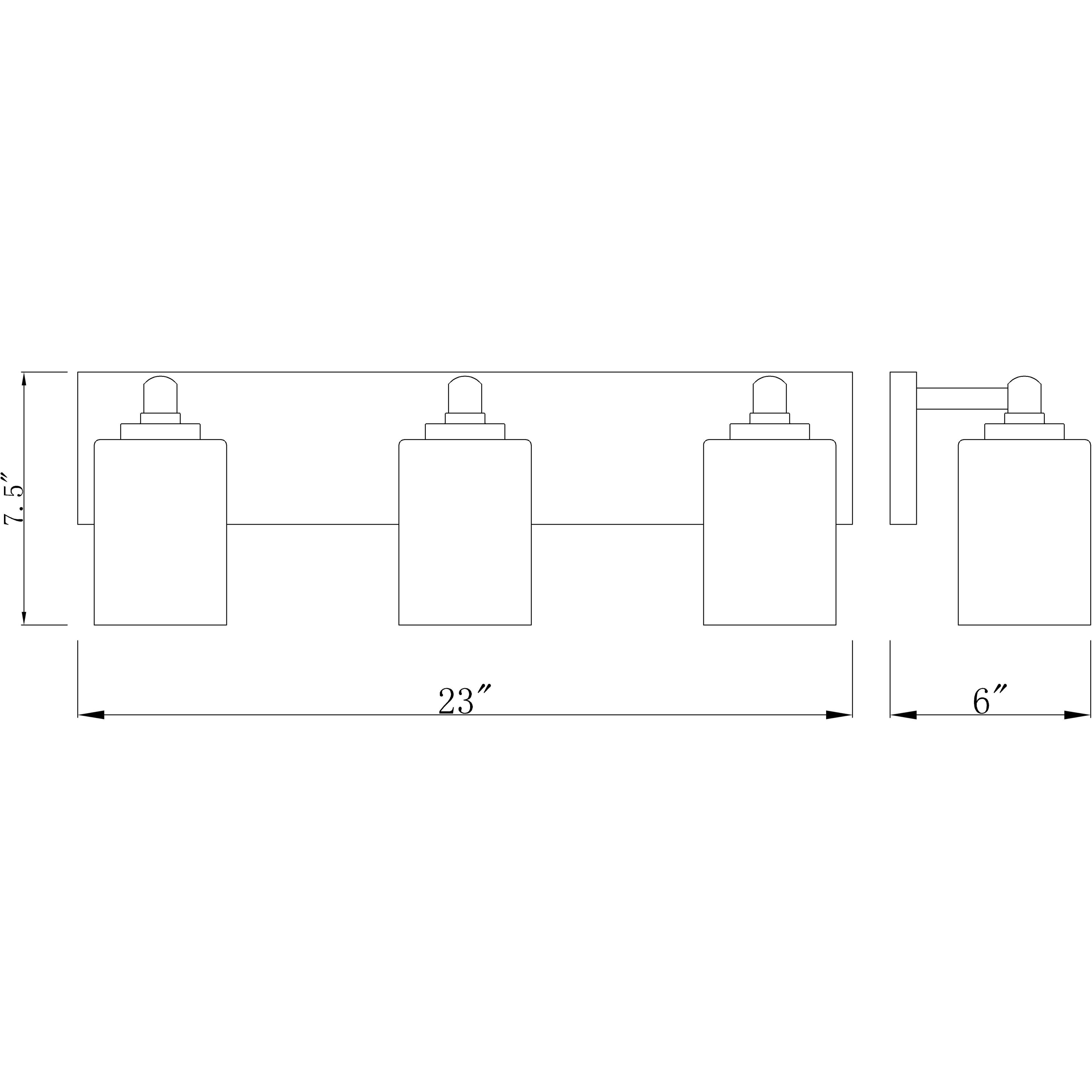 Soledad 3 Light 23 inch Brushed Gold Vanity Wall Light