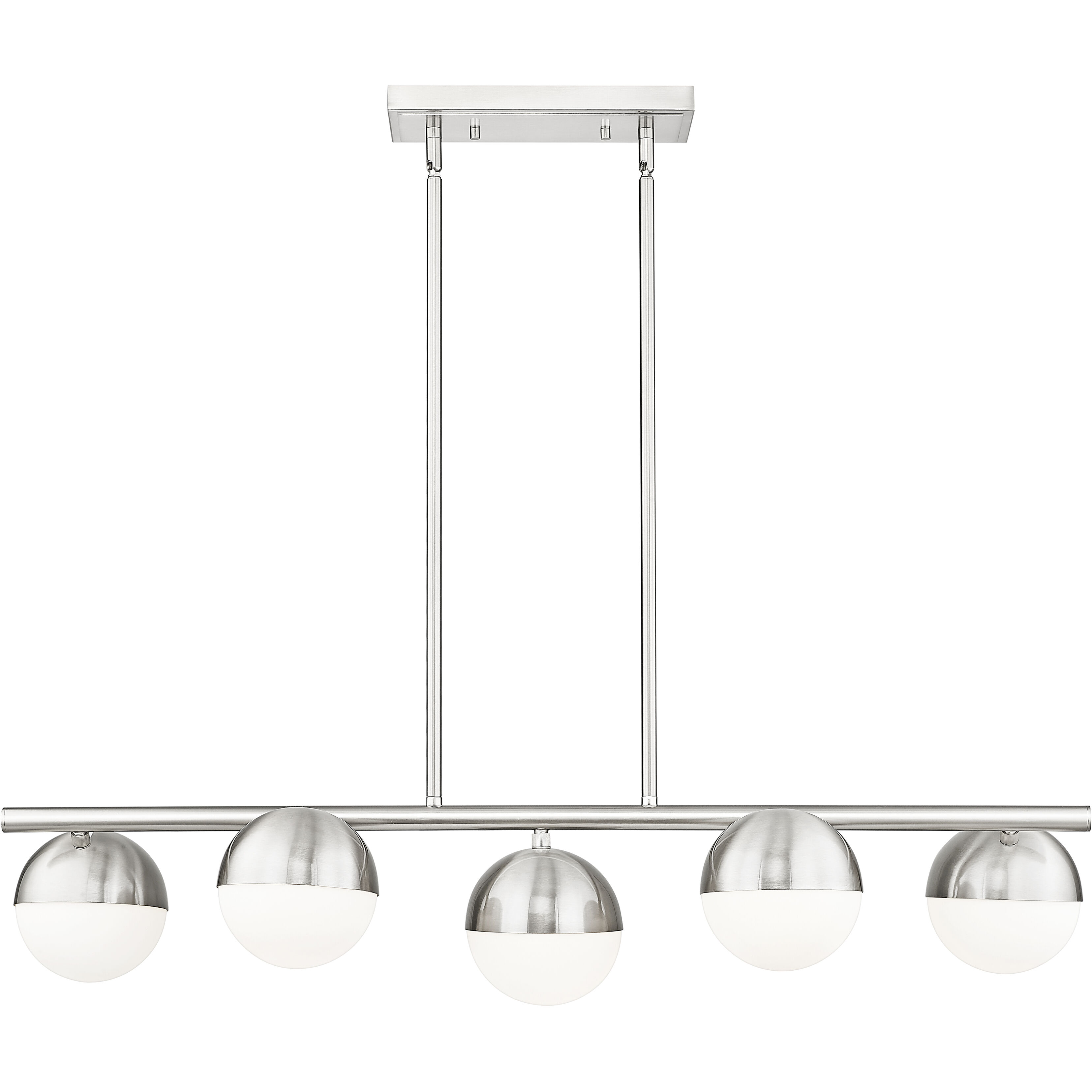 Realm Sphere Linear Chandelier Ceiling Light in Brushed Nickel