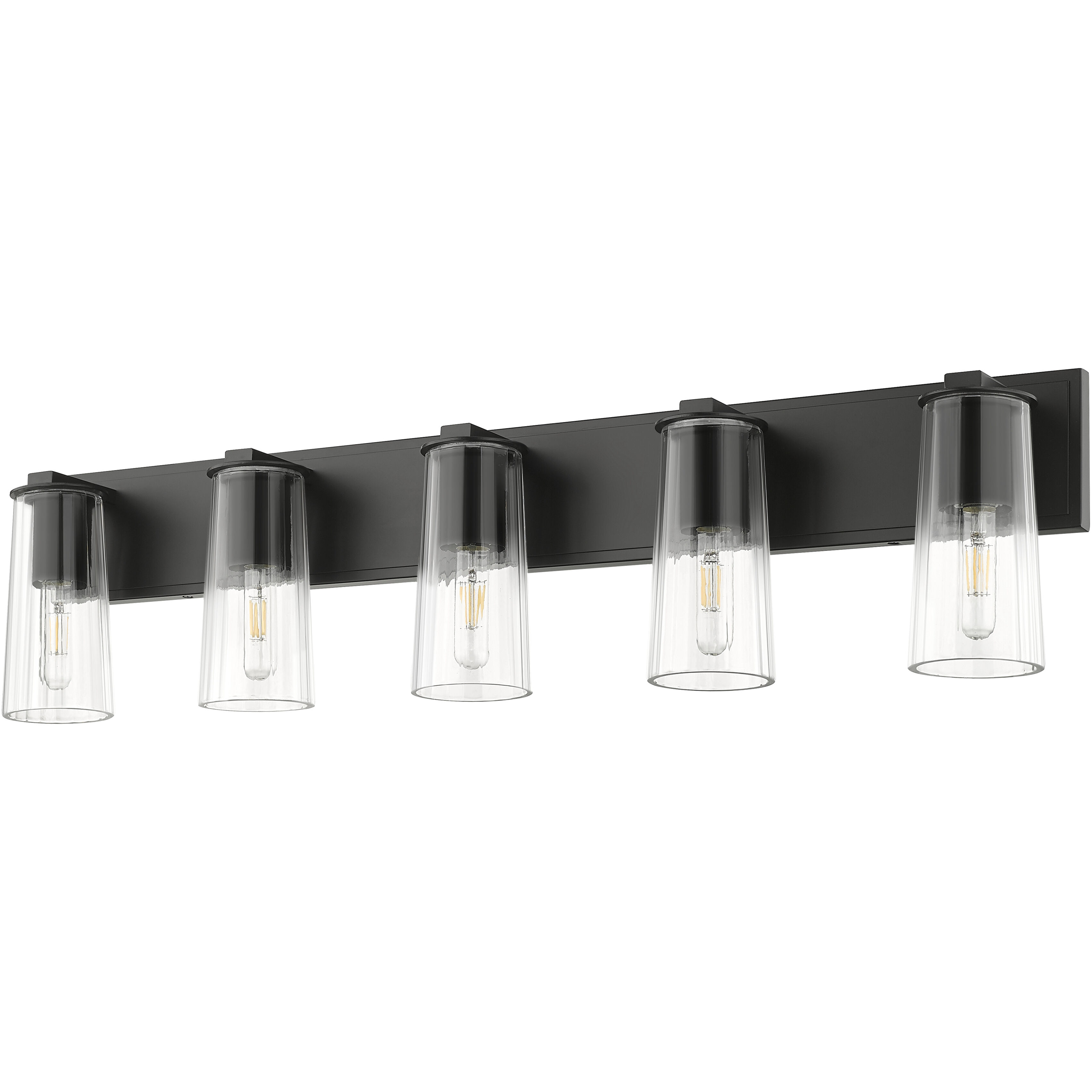 Titus 5 Light 40 inch Matte Black Bath Vanity Light Wall Light