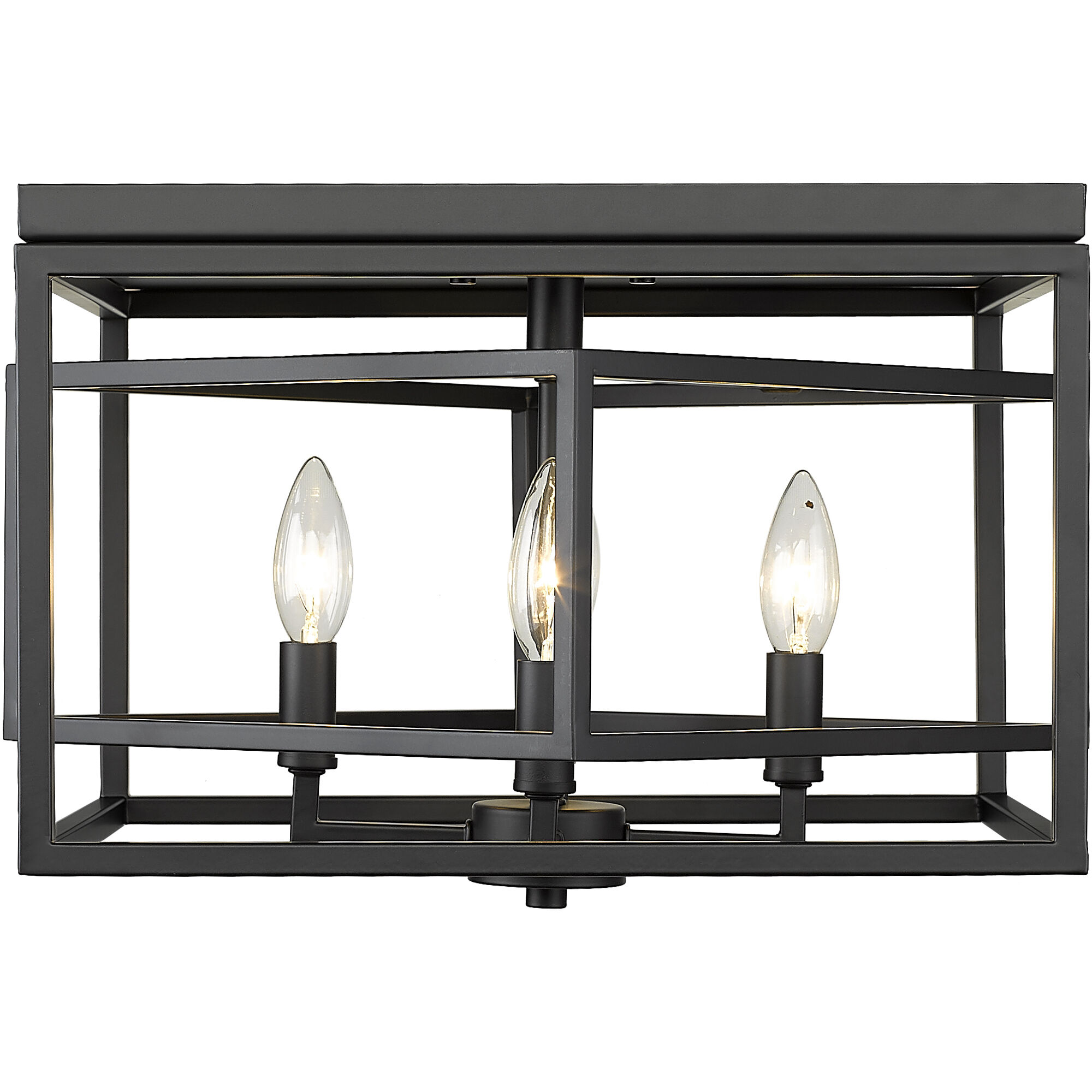 Euclid 4 Light 15 inch Matte Black Flush Mount Ceiling Light