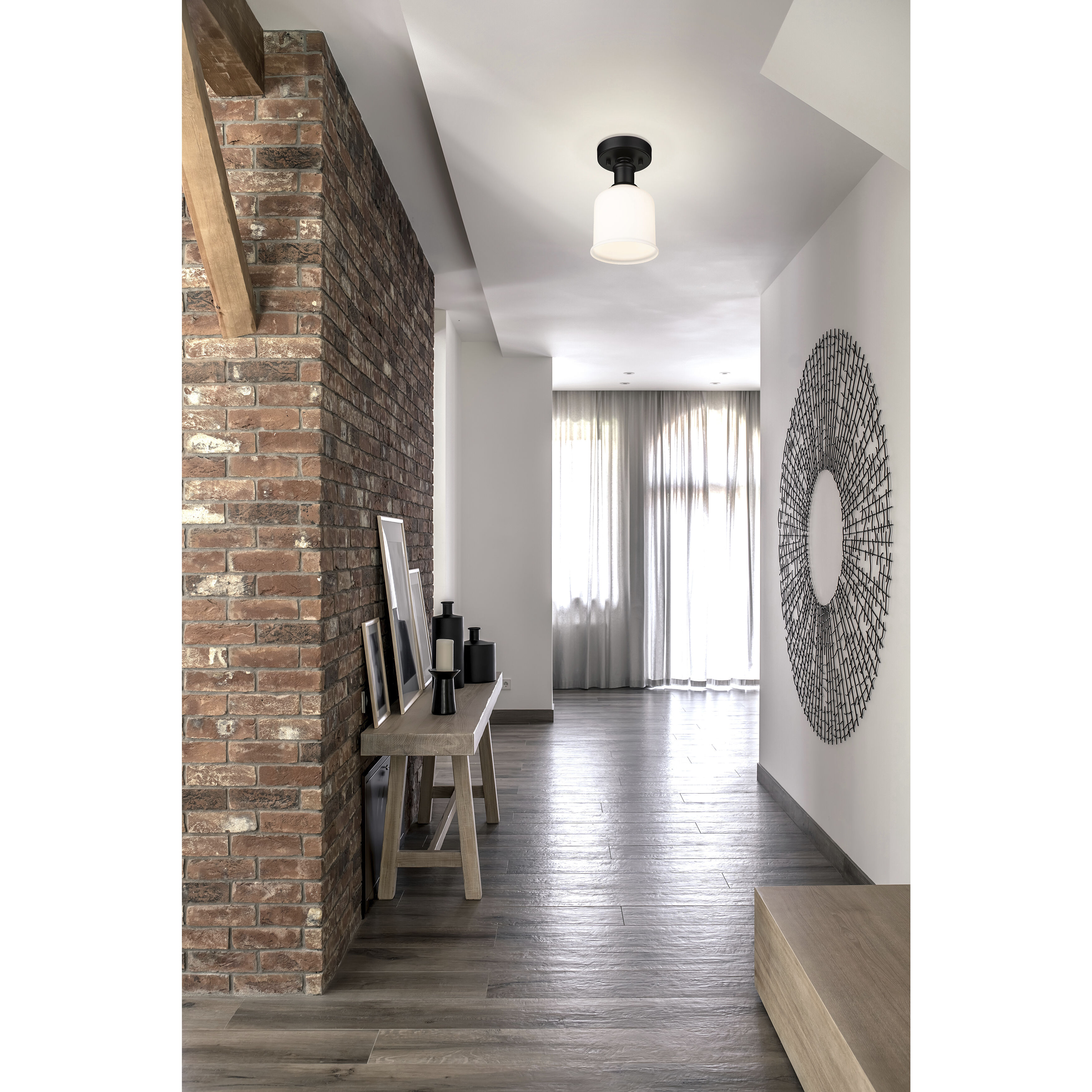 Bryant 1 Light 5.5 inch Matte Black Flush Mount Ceiling Light