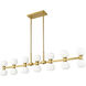 Artemis 14 Light 60 inch Modern Gold Linear Chandelier Ceiling Light