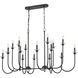 Allistair Linear Chandelier Ceiling Light in Matte Black