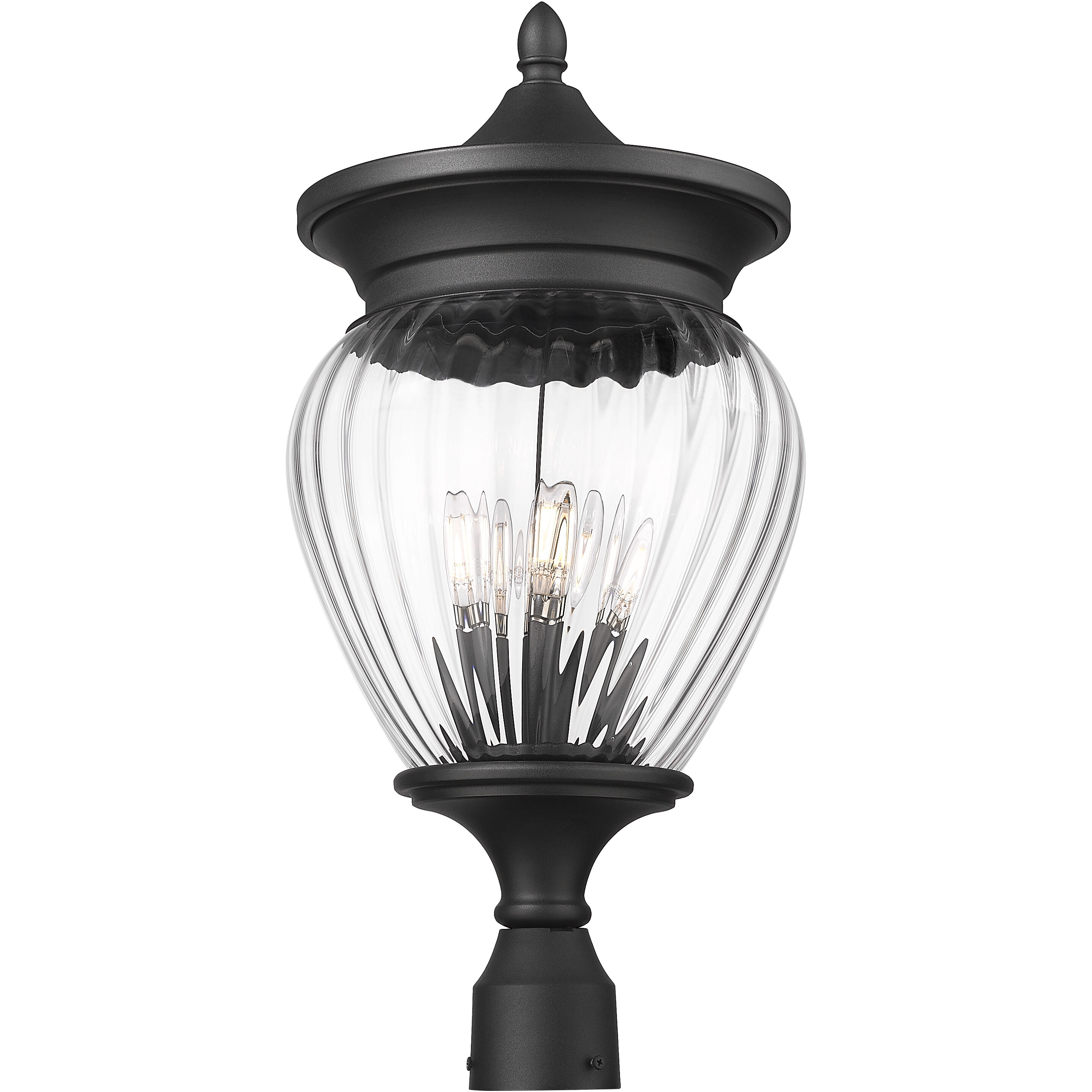 Davina 4 Light 25.25 inch Black Outdoor Post Mounted Fixture in G9